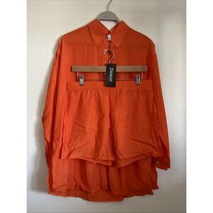 Diosun Shirt Longsleeve And Short Set Orange Size Large‎ NEW